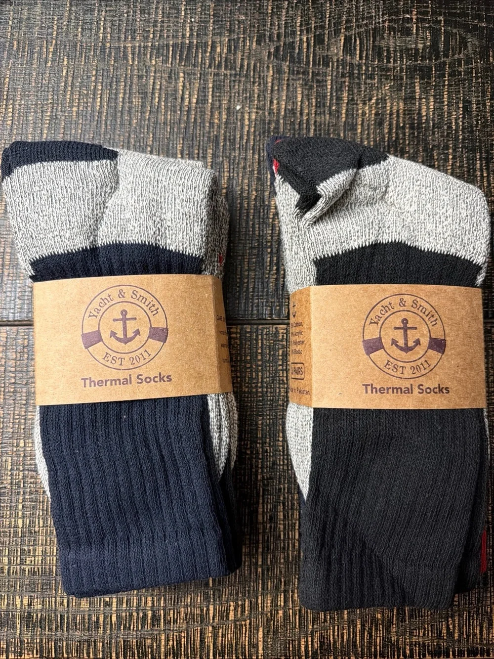 2 pack of 3 set of Women’s shoes size 9-11 Thermal Crew Socks - Black & Gray